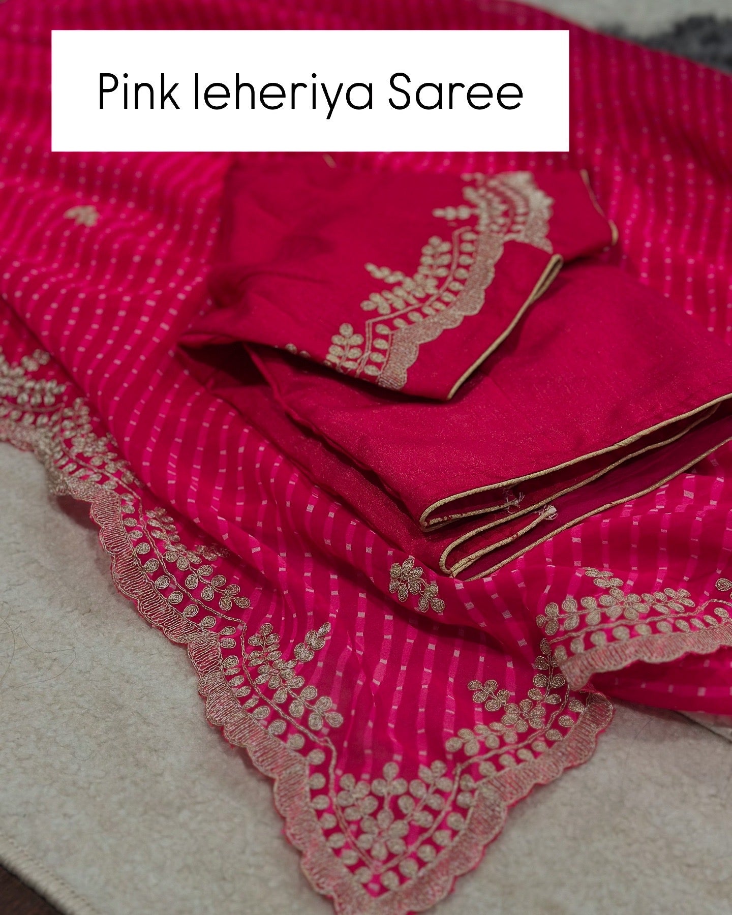 SF1902 - Pink Leheriya Saree