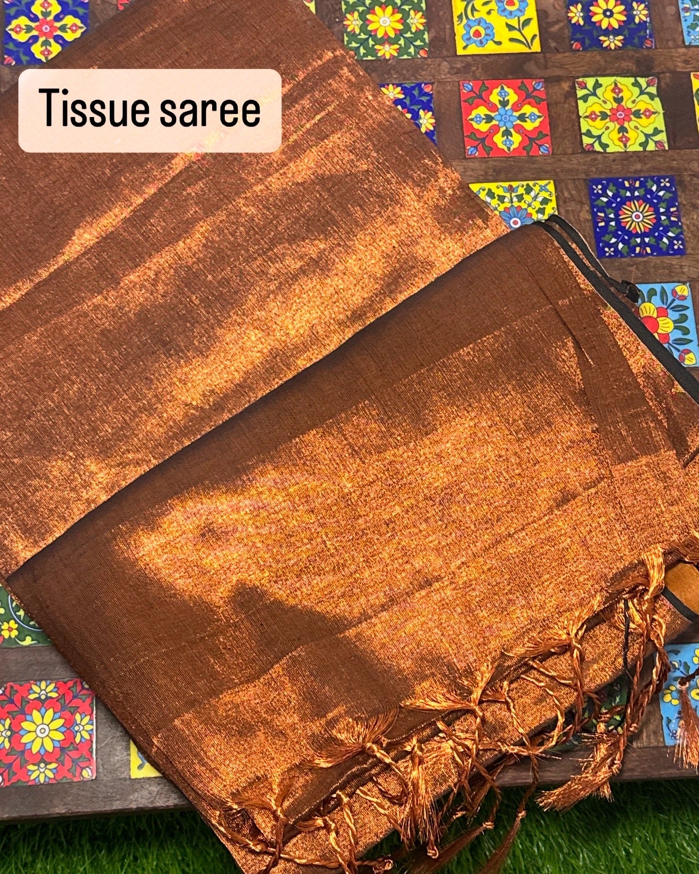 SA0204 - Tissue Saree Copper