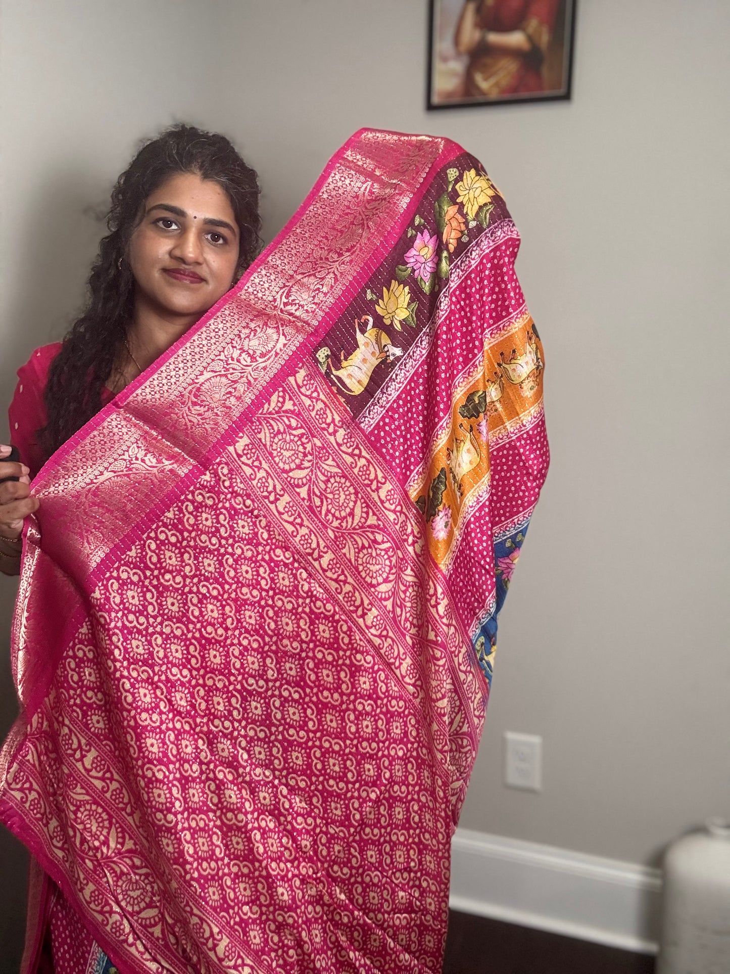 SA04053 - Pink Multi Saree