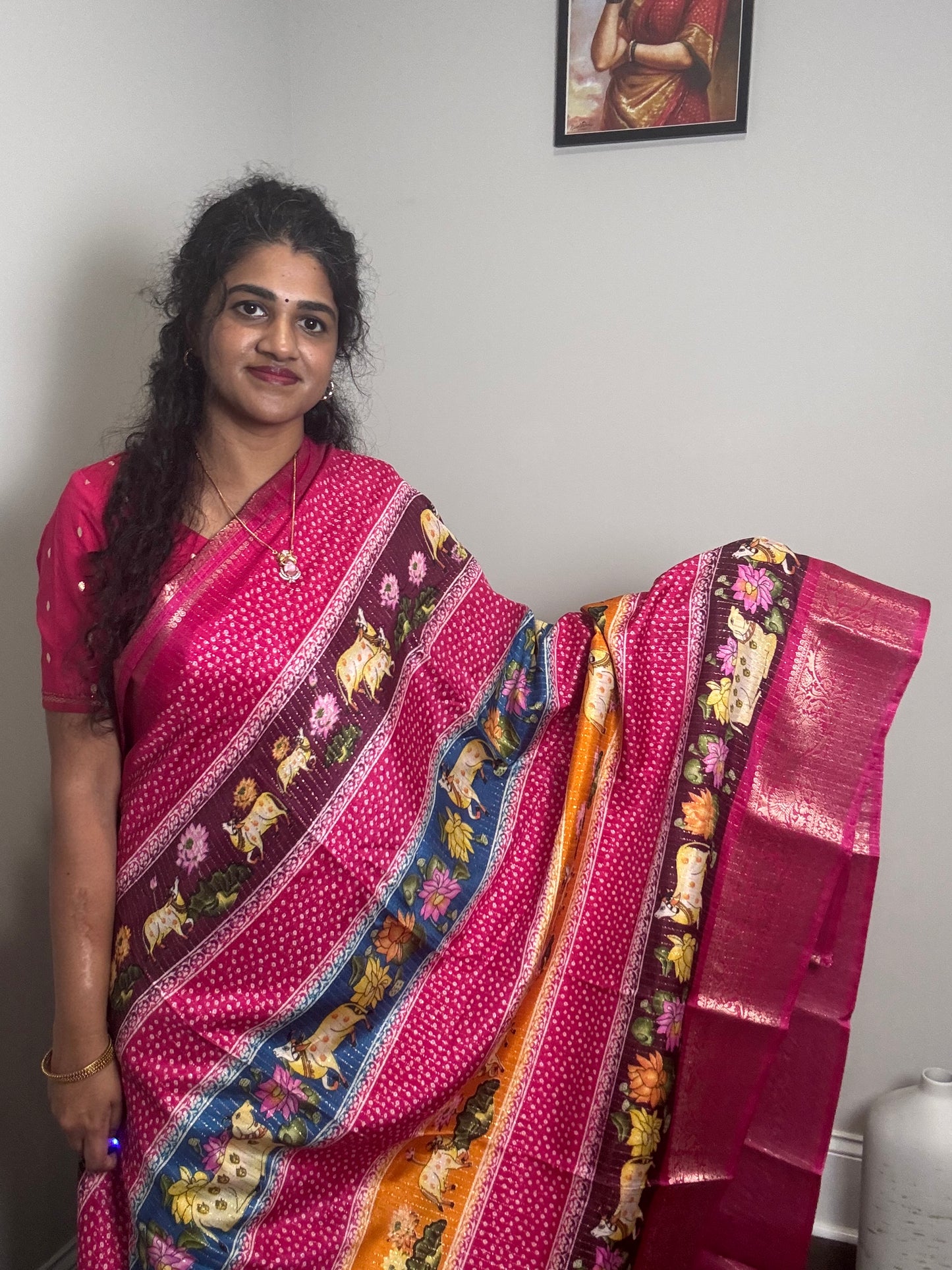 SA04053 - Pink Multi Saree