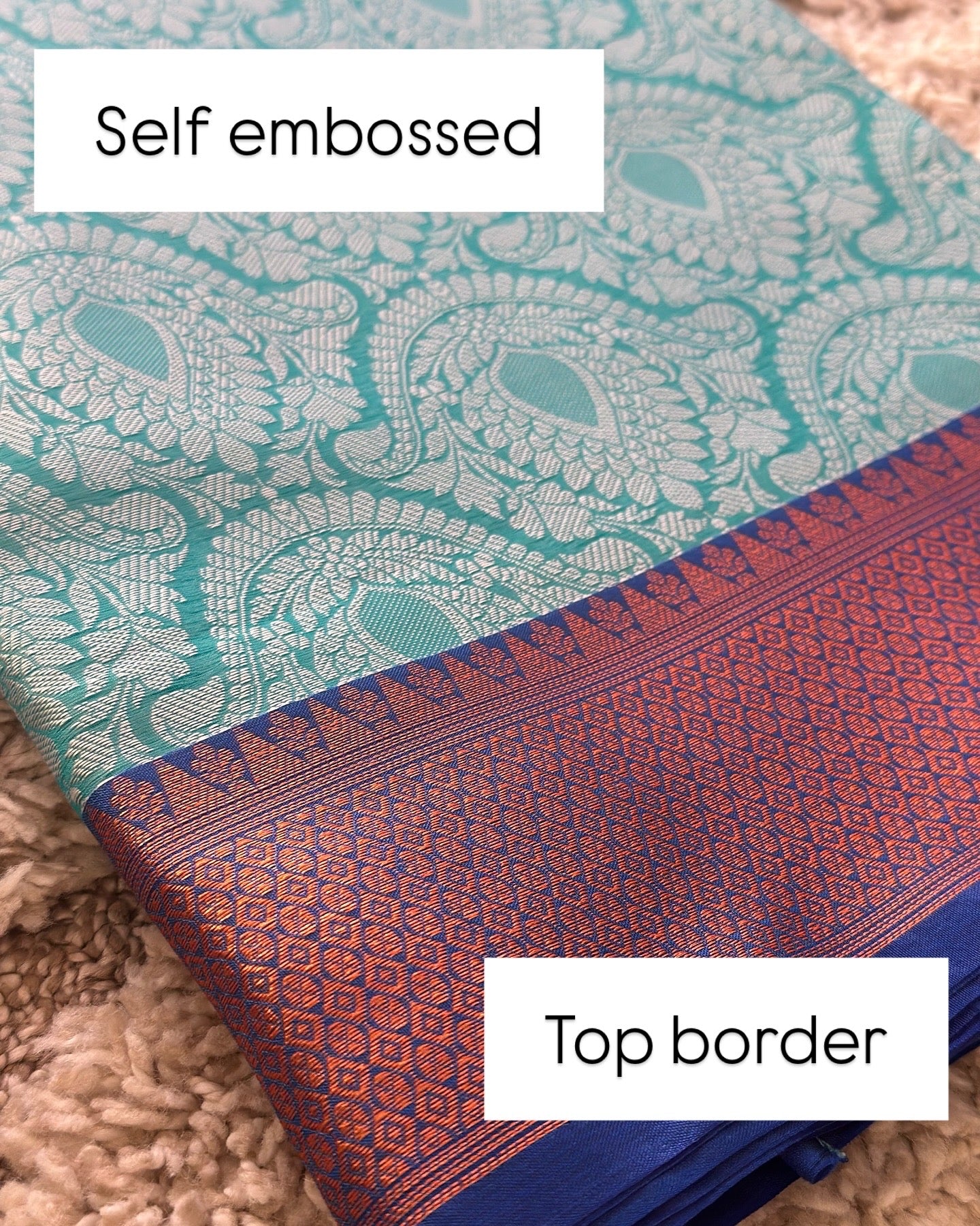 SF1802 - Sky Blue Kora muslin Saree