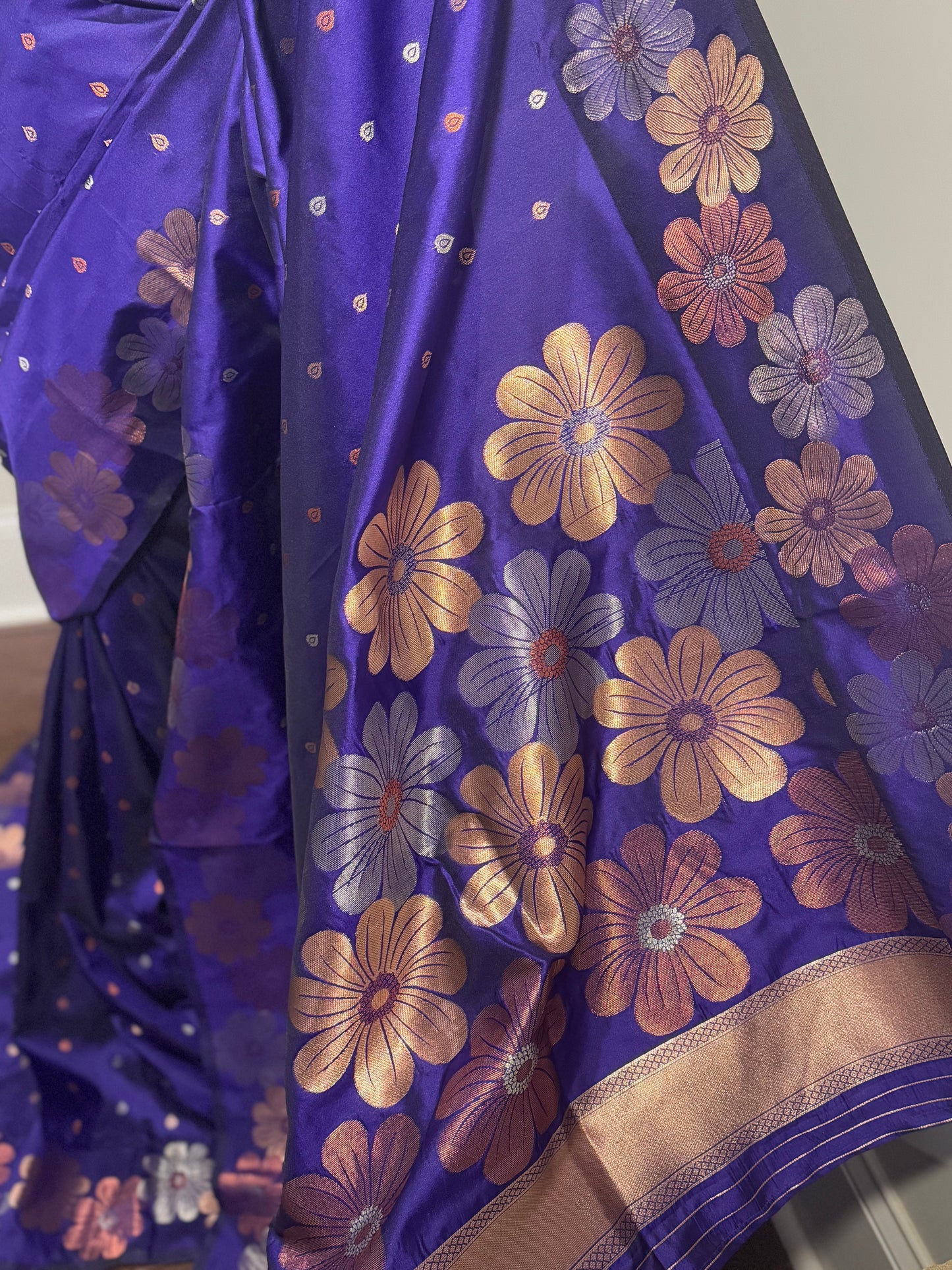 SJ15031 - Semi soft silk Saree (Pepsi Blue)