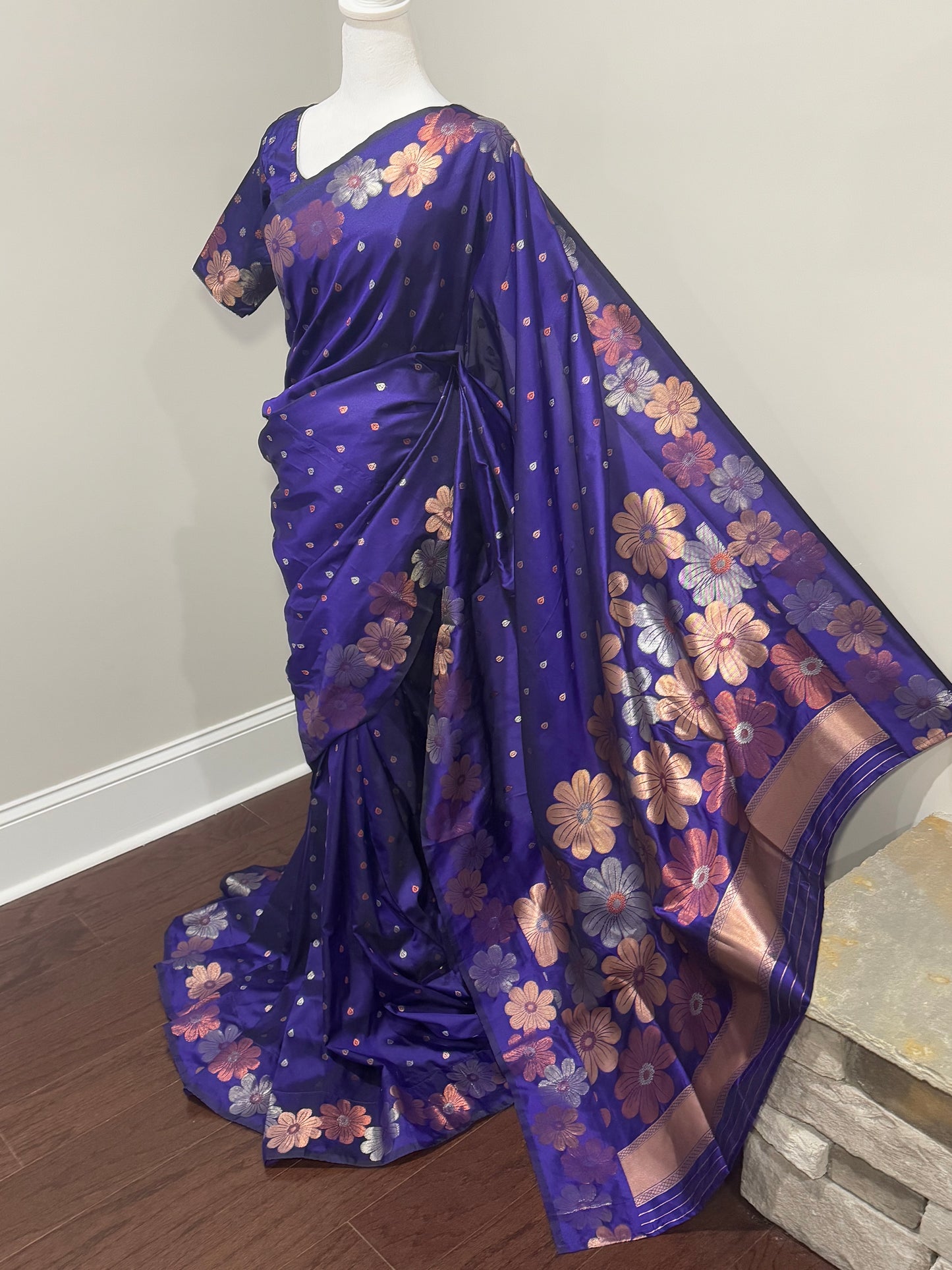 SJ15031 - Semi soft silk Saree (Pepsi Blue)