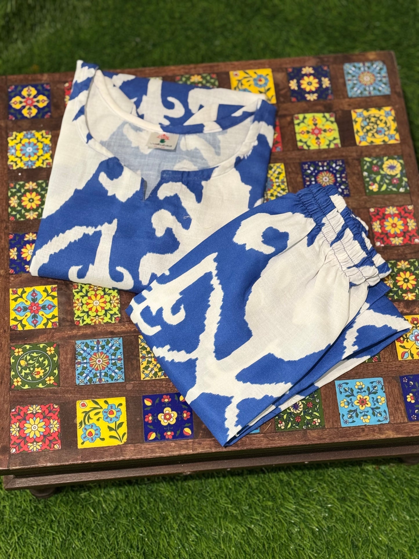 ZC040302 - Ikat Coord Set (BLUE)