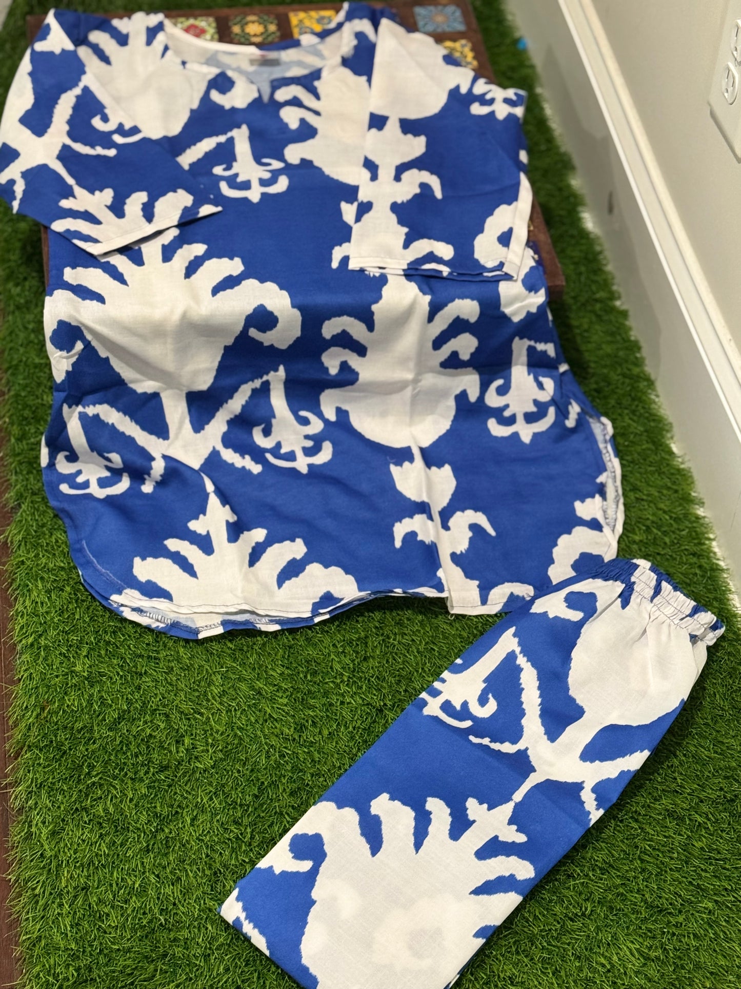 ZC040302 - Ikat Coord Set (BLUE)