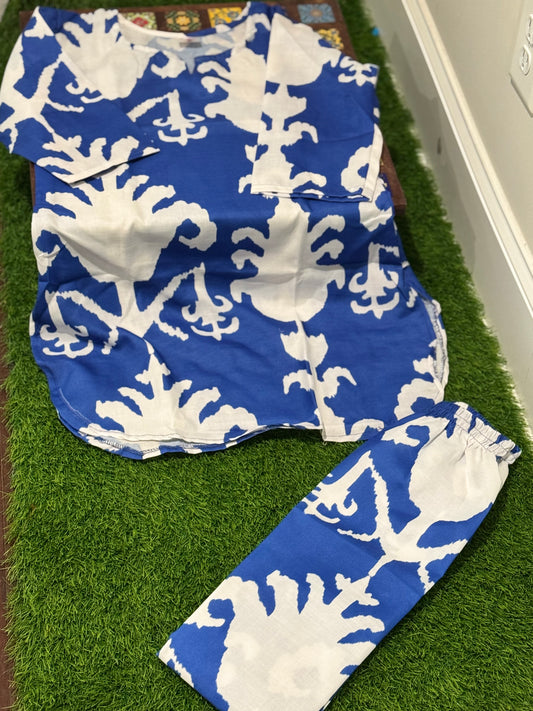 ZC040302 - Ikat Coord Set (BLUE)