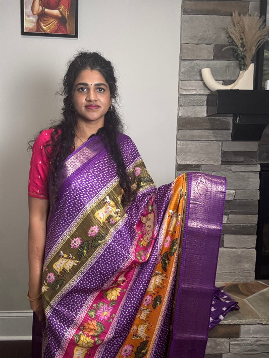 SA0405 - Purple Multi Saree