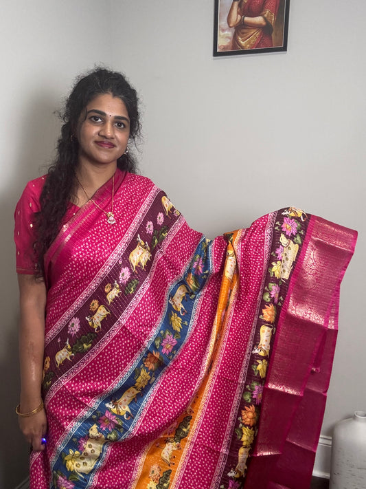 SA04053 - Pink Multi Saree