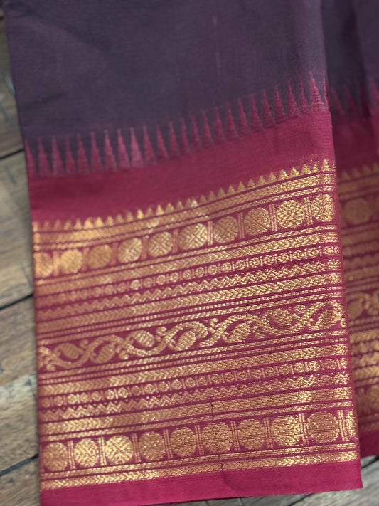 SF2271 - Kanchi Cotton Saree (Brown)