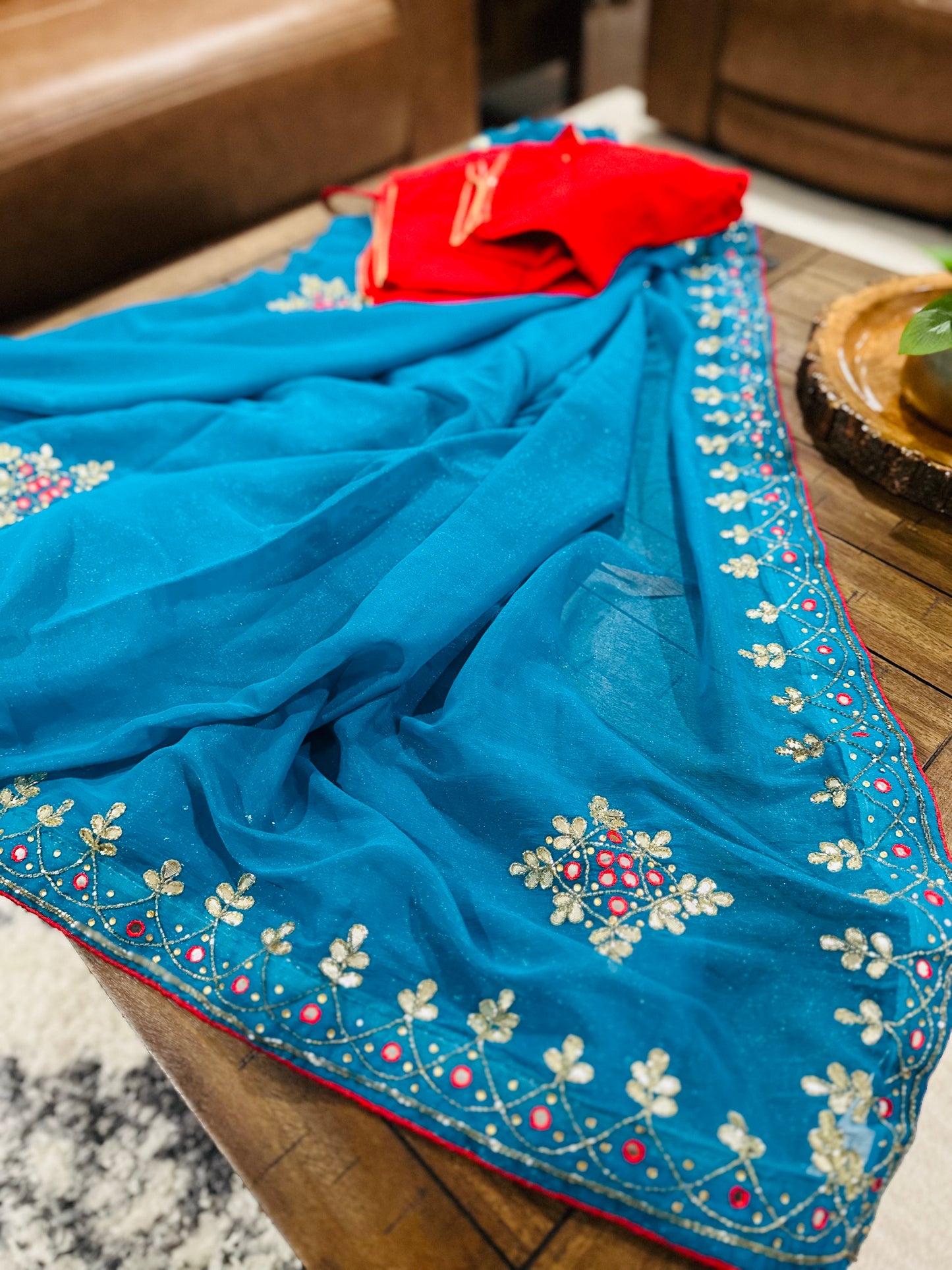 Party Wear Saree in Blue