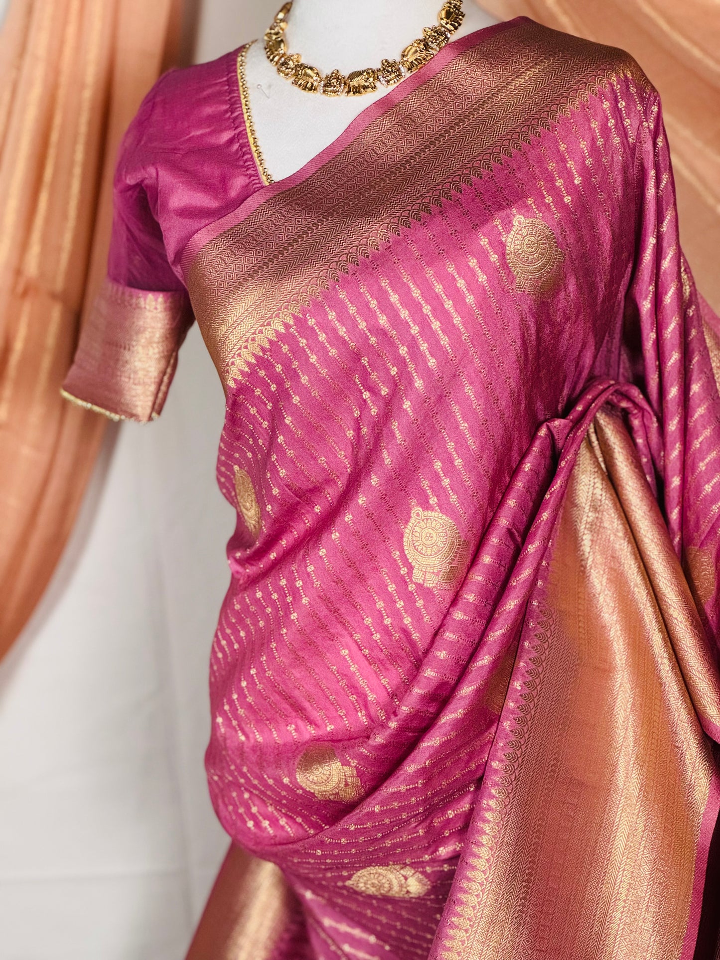 SJY0772506 - Semi Silk Mauve pink Saree