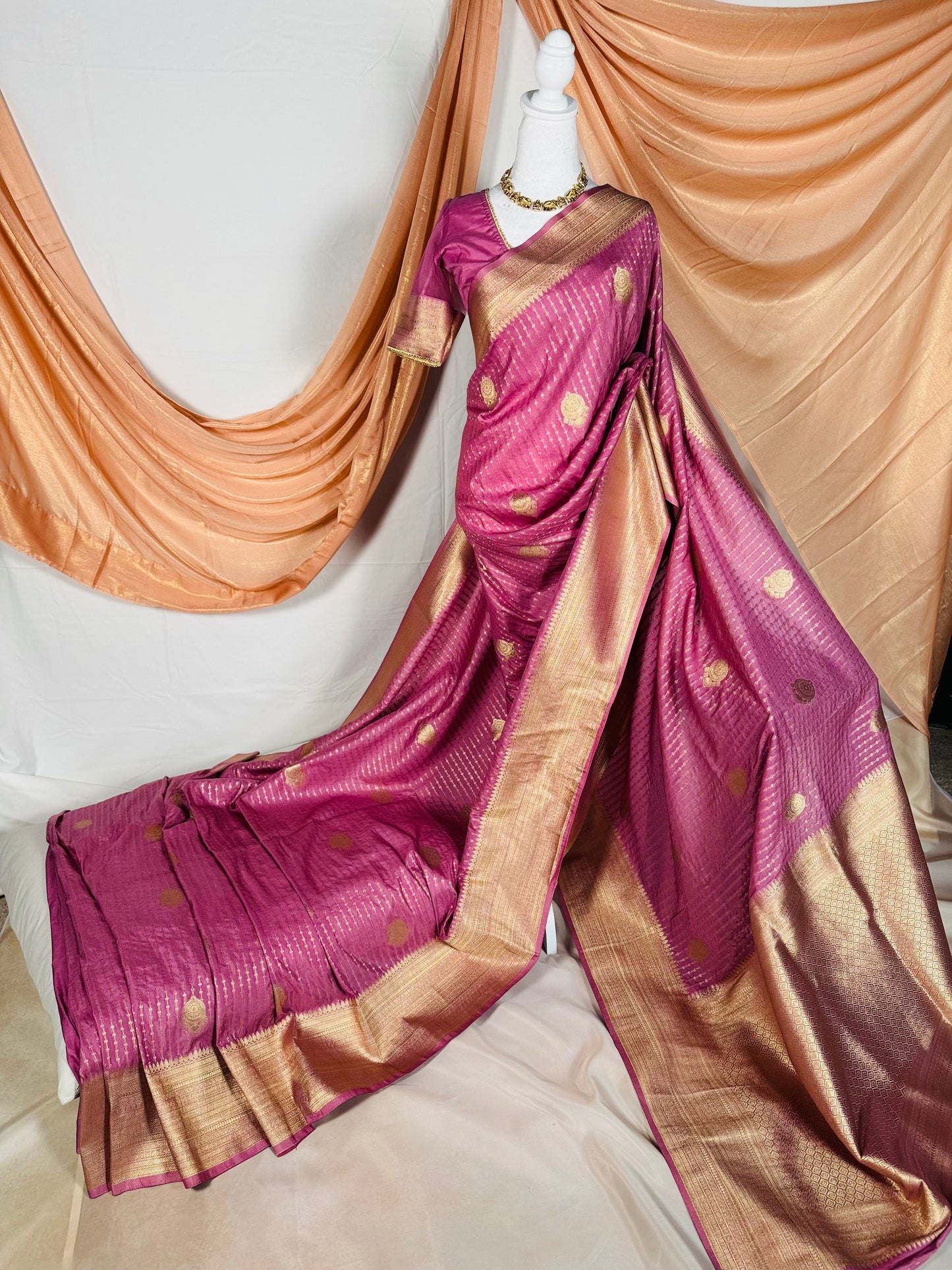 SJY0772506 - Semi Silk Mauve pink Saree