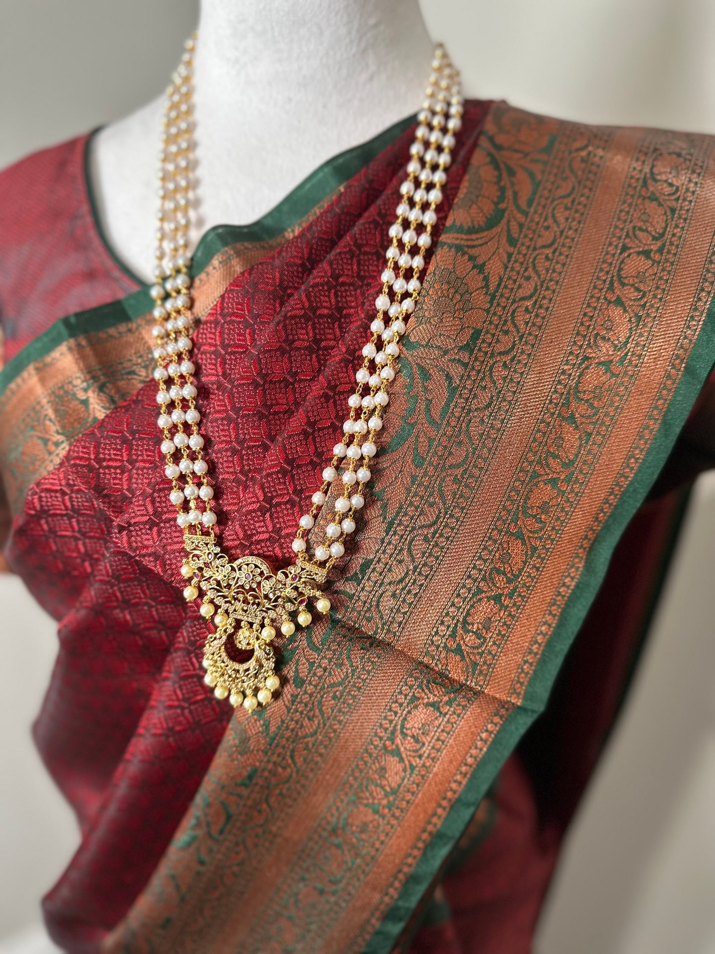 SF18022 - Maroon Kora muslin Saree