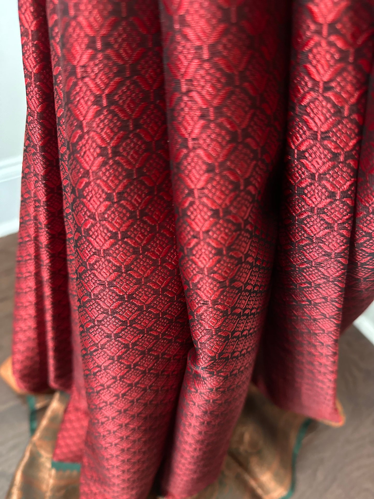 SF18022 - Maroon Kora muslin Saree