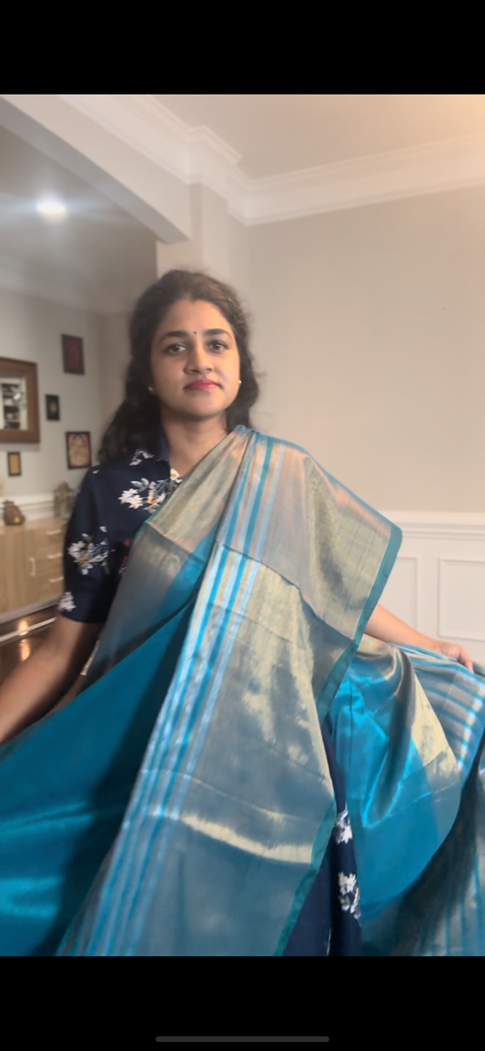 SM2403 - Blue Tissue Saree