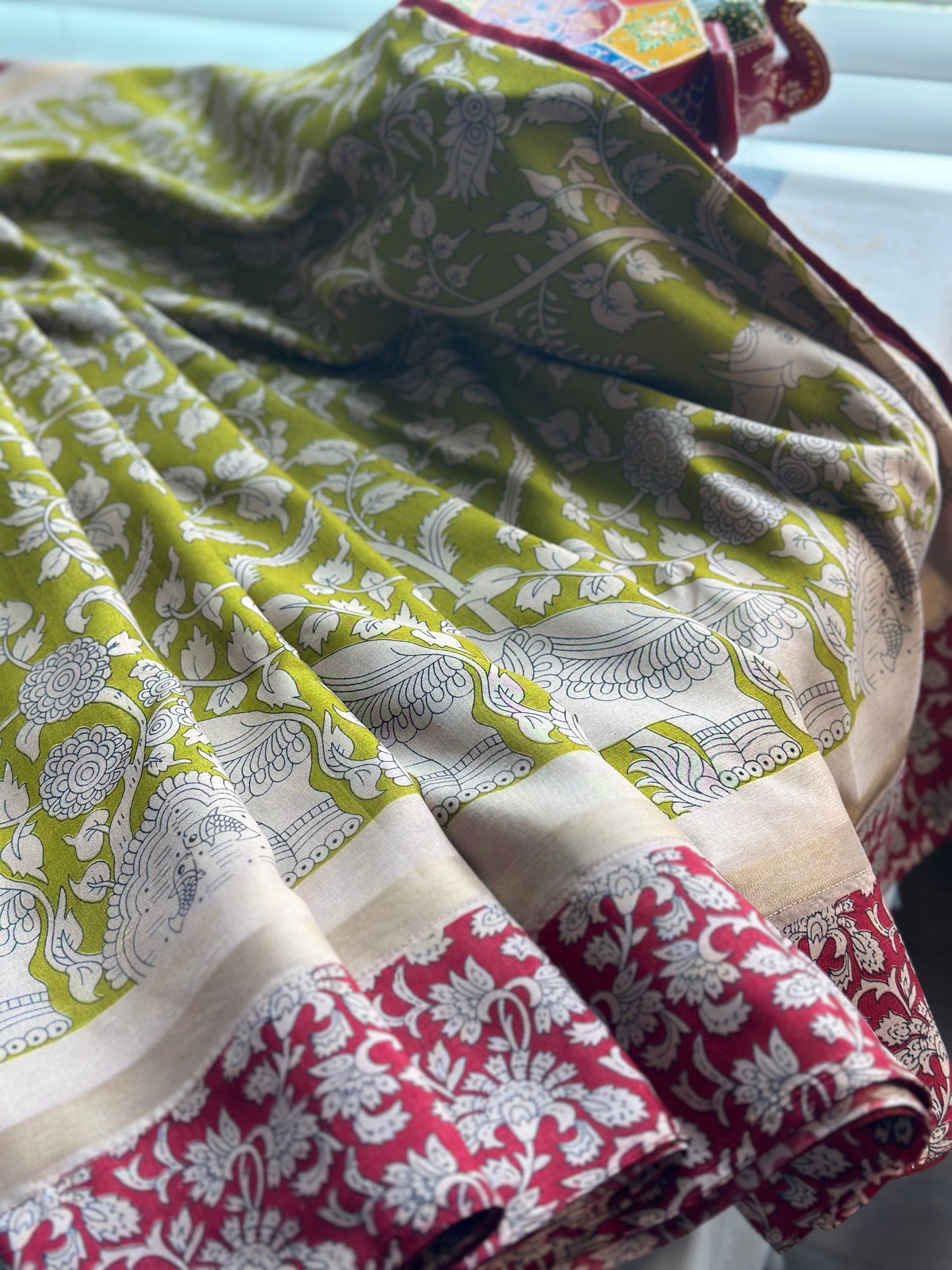 SJY0772508 - Kalamkari cotton Sari