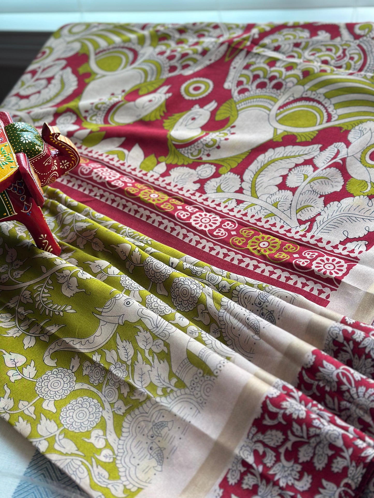 SJY0772508 - Kalamkari cotton Sari