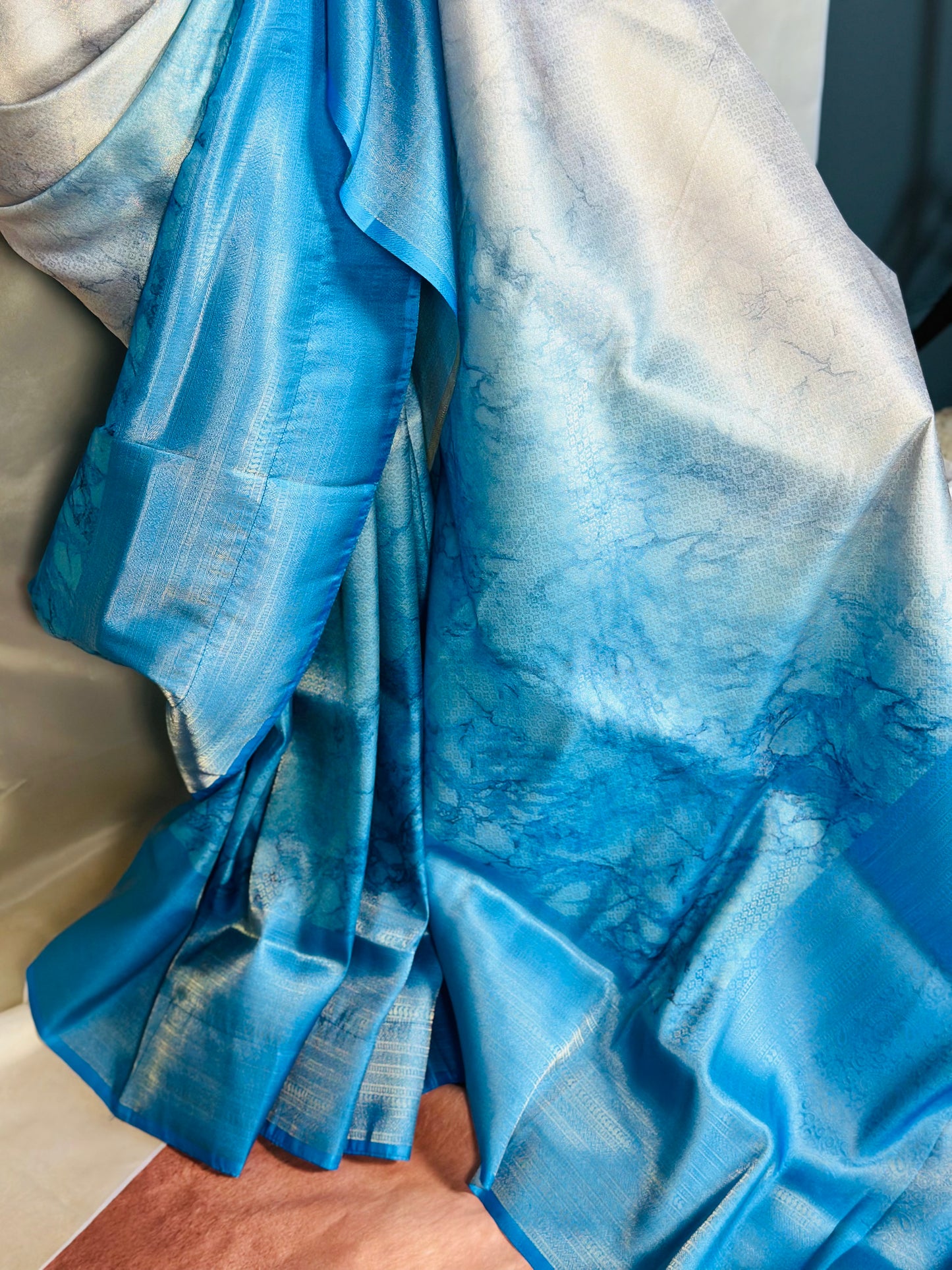 SJN05625 - Marble Blue Saree