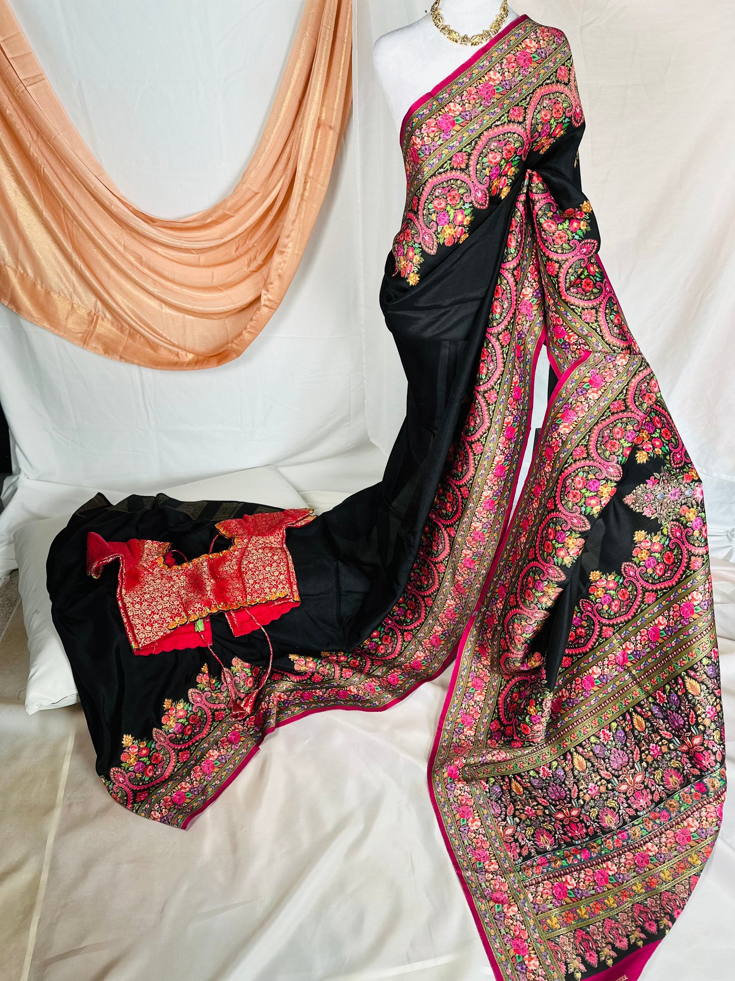 SJY0772504 - Black Kani Saree