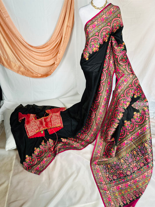 SJY0772504 - Black Kani Saree