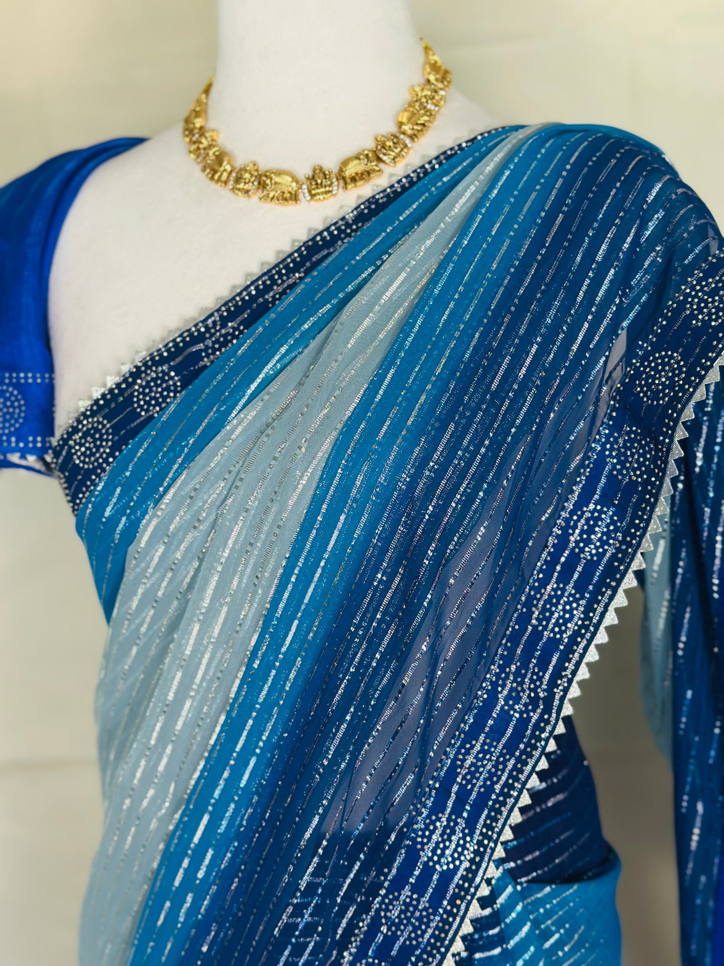 SJY001 - Ombre Blue Saree