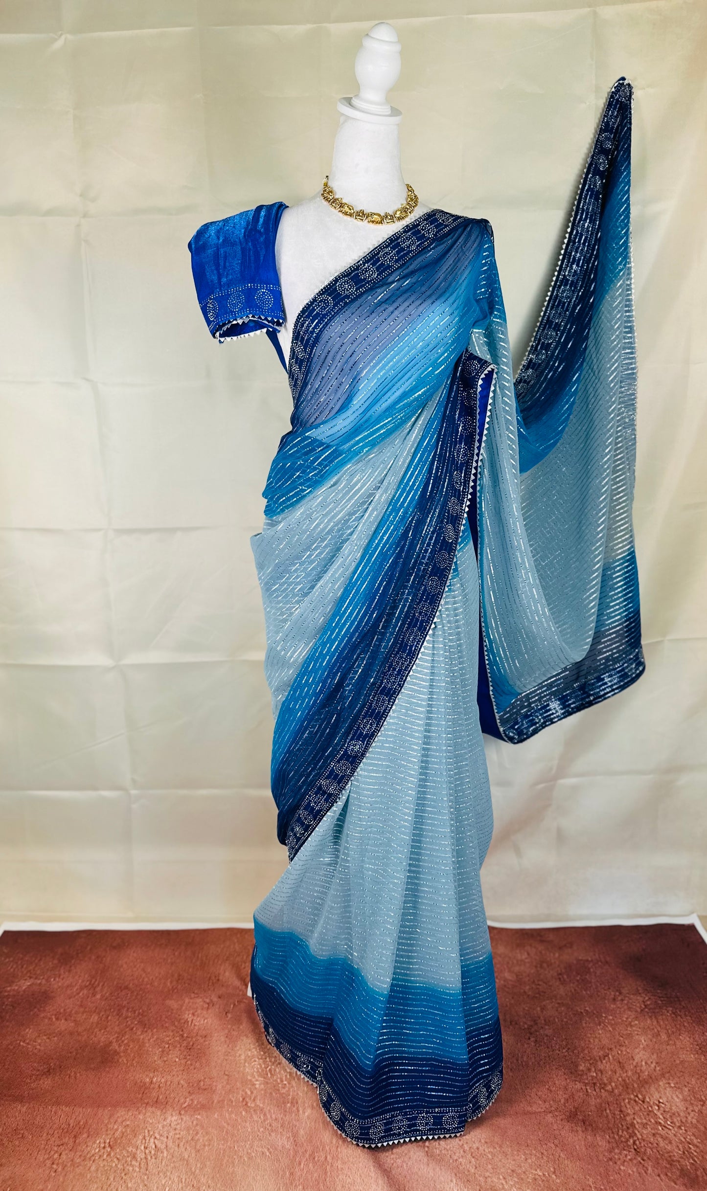 SJY001 - Ombre Blue Saree