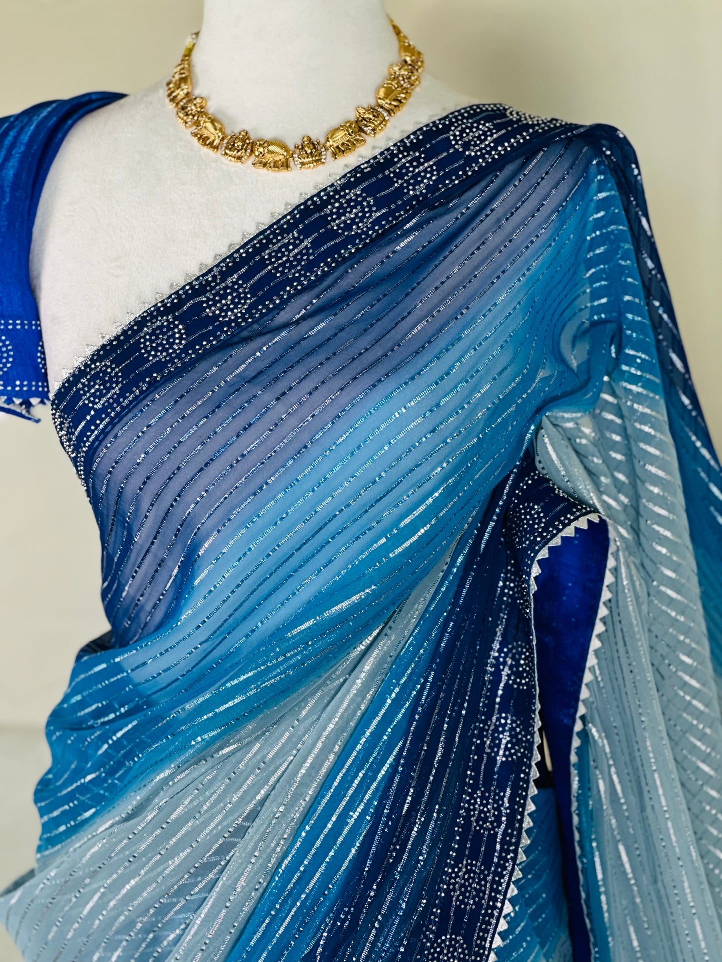SJY001 - Ombre Blue Saree