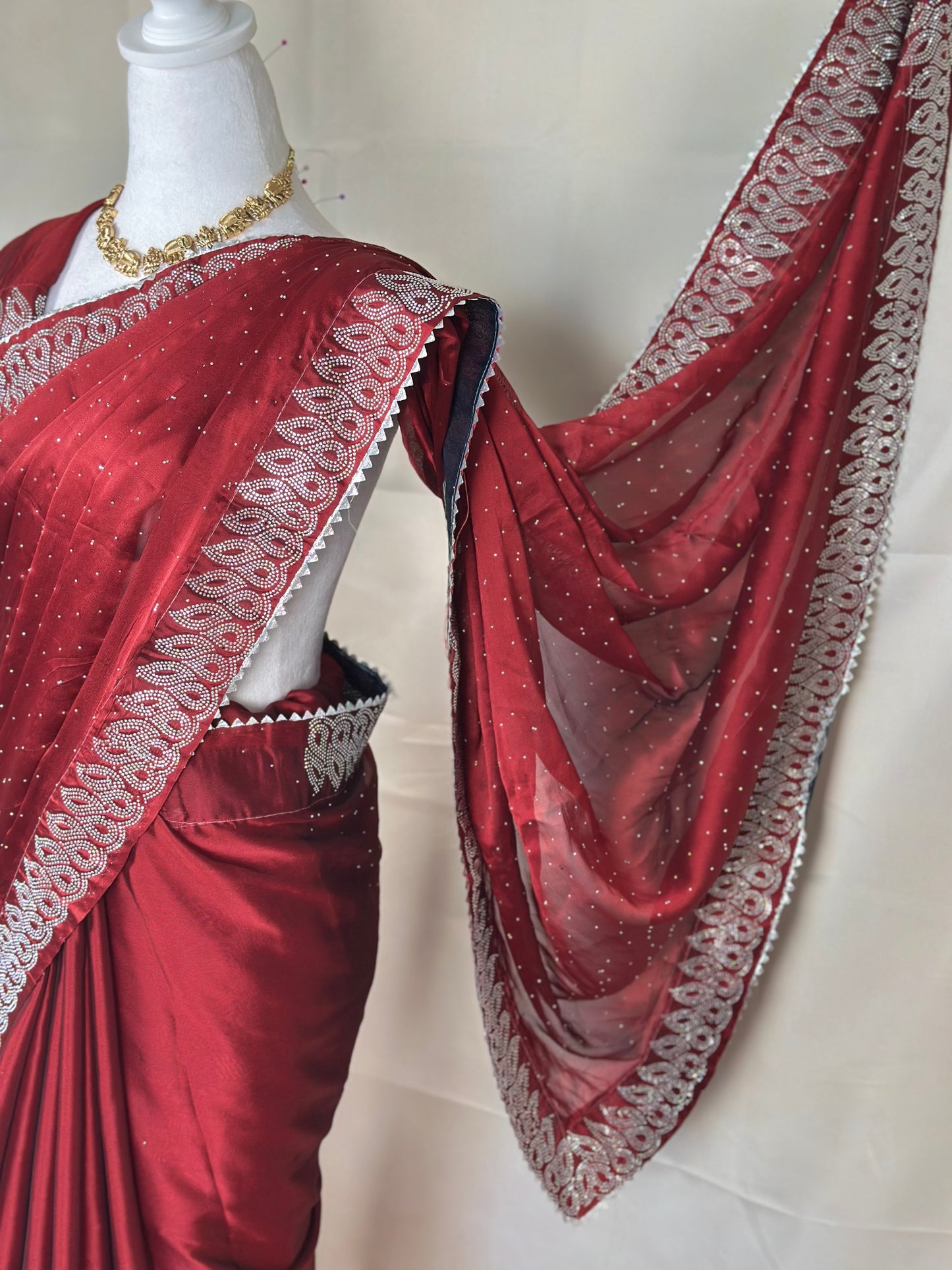 SJY0525 - Maroon Saree