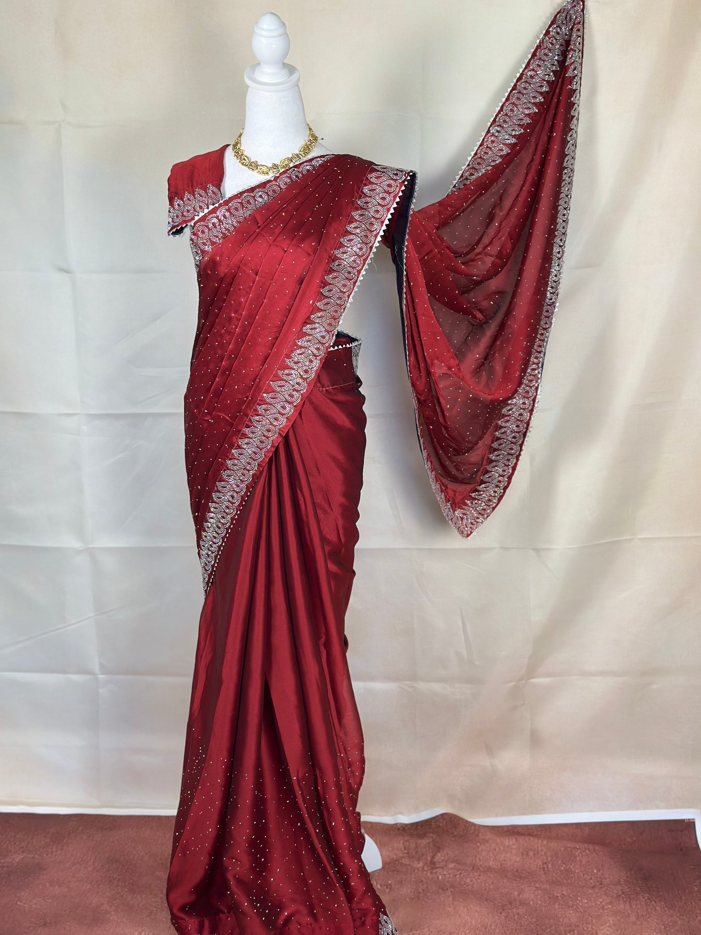 SJY0525 - Maroon Saree